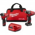 Milwaukee M12 FUEL 2-Tool Cordless Combo Kit — 1/2in. Drill Driver and 1/4in. Hex Impact Driver, Model# 2596-22
