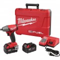 Milwaukee M18 FUEL Compact Cordless Impact Wrench Kit with Detent Pin — 1/2in. Drive, 220 Ft.-Lbs. Torque, 2 Batteries, Model# 2755-22