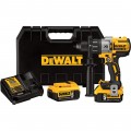 DEWALT 20V MAX XR Lithium-Ion Cordless Electric Brushless 3-Speed Hammer Drill Kit — With 2 Batteries, 1/2in. Keyless Chuck, 2,000 RPM, 38,250 BPM, Model# DCD996P2