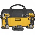 DEWALT 20V MAX Li-Ion Cordless Power Tool Set — 1/2in. Compact Drill/Driver and 1/4in. Impact Driver, With 2 Batteries, Model# DCK280C2