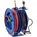 Coxreels Combo Air and Electric Hose Reel — With Fluorescent Tube Light Attachment and 3/8in. x 50ft. PVC Hose, Max. 300 PSI, Model# C-L350-5016-C