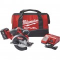 Milwaukee M18 FUEL Cordless Metal Cutting Circular Saw Kit — 5 3/8in.–5 7/8in. Dia. Blade, With 2 Batteries, Model# 2782-22