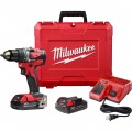 Milwaukee M18 Compact Brushless Drill/Driver Kit — 2 Compact Batteries, 1/2in. Chuck, 500 In.-Lbs. Torque, Model# 2801-22CT