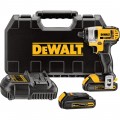 DEWALT 20 Volt MAX Li-Ion Cordless Impact Driver Kit — 1/4in. Chuck, 117 Ft.-Lbs. Torque, 2 Batteries, Model# DCF885C2