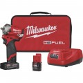 Milwaukee M12 FUEL Stubby 3/8in. Impact Wrench Kit — With 2 Batteries, Model# 2554-22