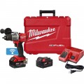 Milwaukee M18 FUEL Hammer Drill with One-Key — 1/2in. Drill, 1200 In.-Lbs. Torque, Two M18 RedLithium XC5.0 Batteries, Model# 2806-22